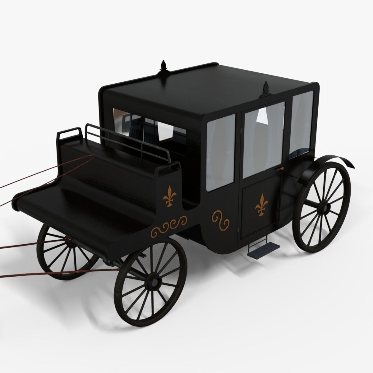 Carriage - Dracula   Low-poly 3D model_8