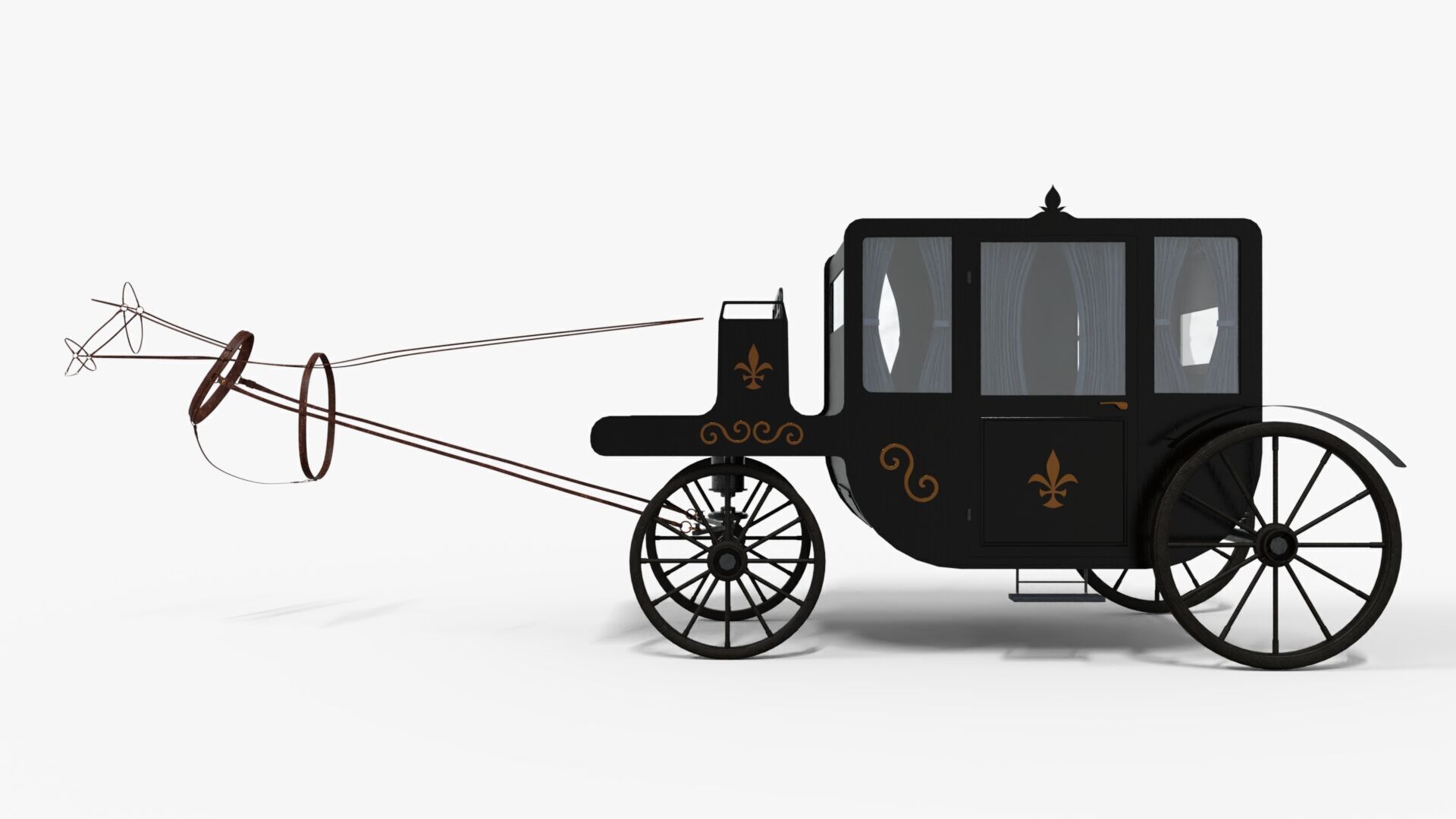 Carriage - Dracula   Low-poly 3D model_1