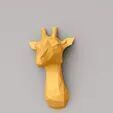 giraffe head wall mount Low poly STL 3D print model_1