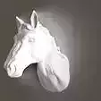 Horse head wall mount with mane STL