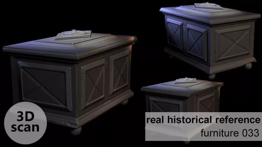 Furniture 033 wooden chest 3D print model_0