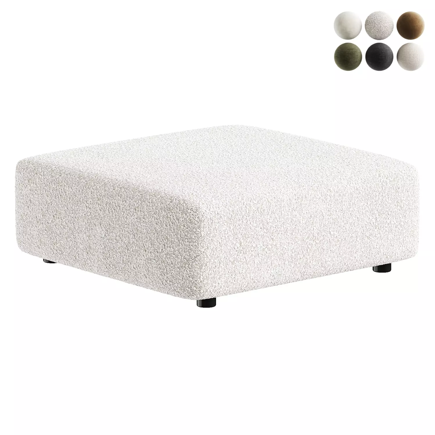 pouf white 2 3D model_0