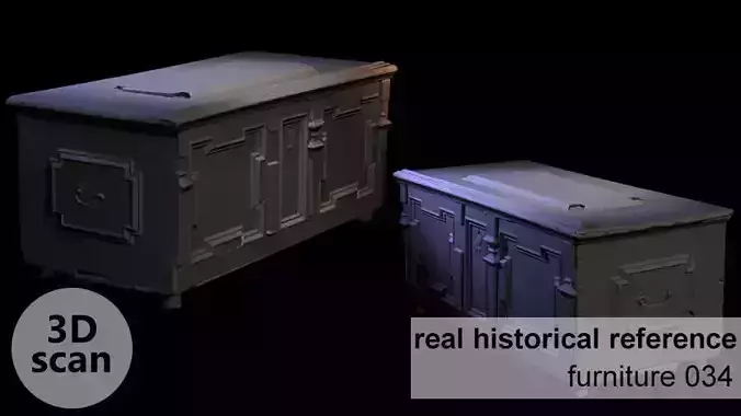 Furniture 034 wooden chest 3D print model