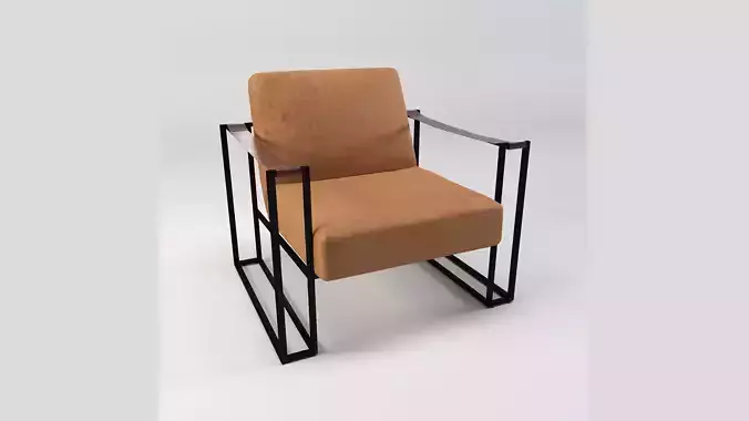 Modern Industrial Leather Chair 3D Model