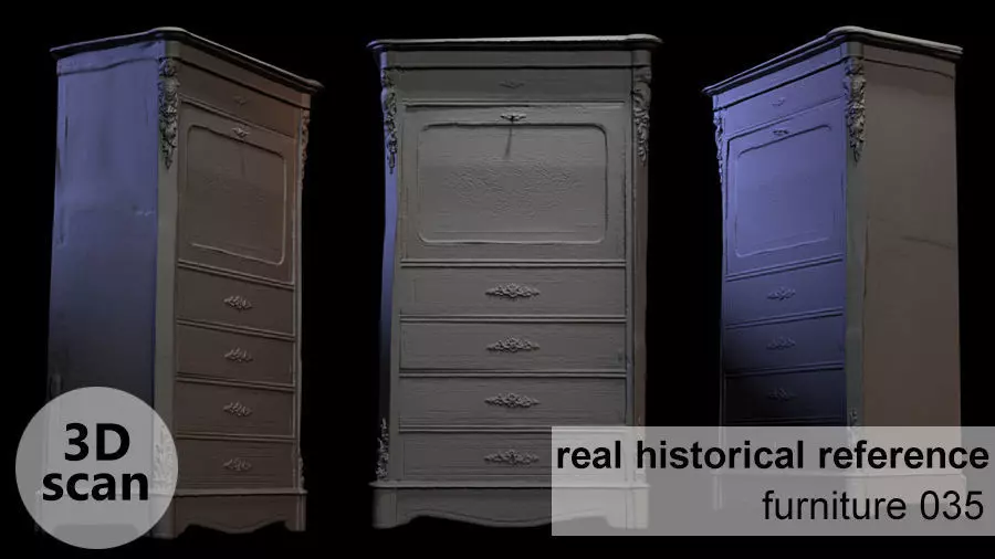 Furniture 035 wooden closet 3D print model_0