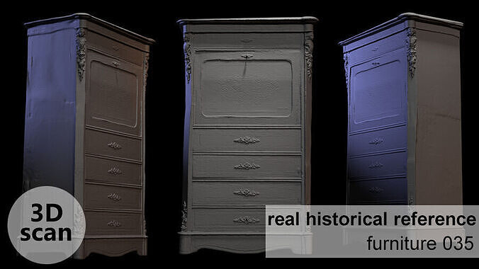 Furniture 035 wooden closet 3D print model