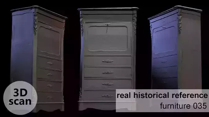 Furniture 035 wooden closet 3D print model