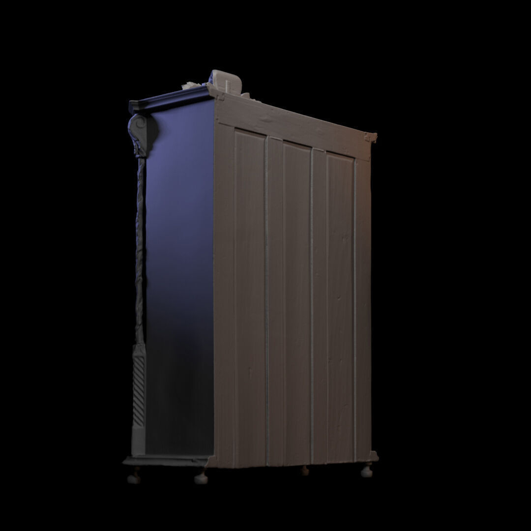 Furniture 036 wooden closet 3D print model_4
