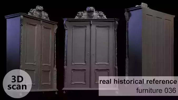 Furniture 036 wooden closet 3D print model