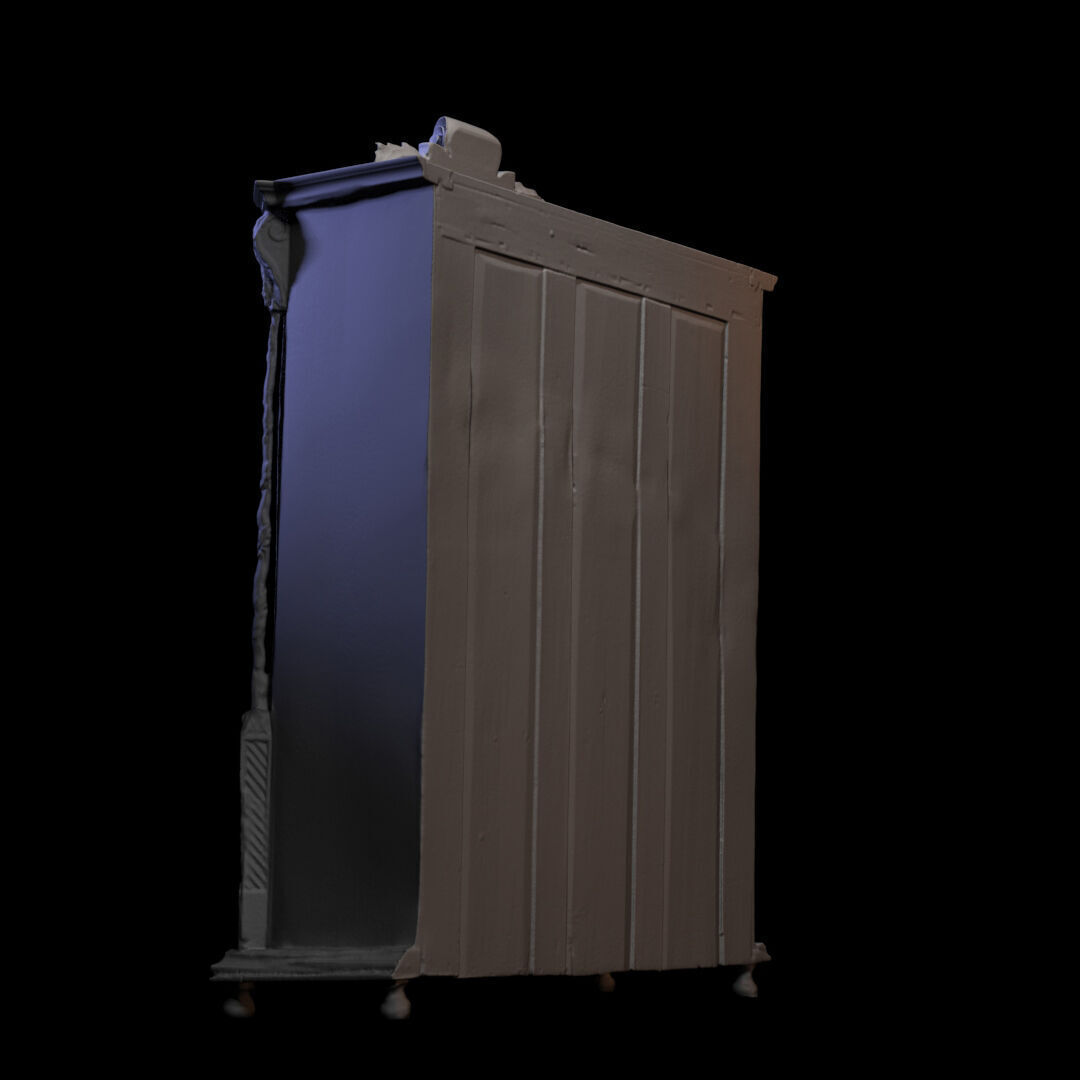 Furniture 037 wooden closet 3D print model_4