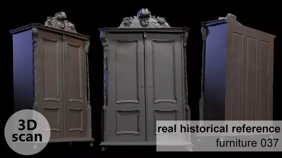 Furniture 037 wooden closet 3D print model_0