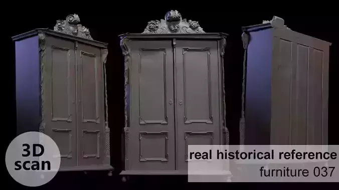Furniture 037 wooden closet 3D print model
