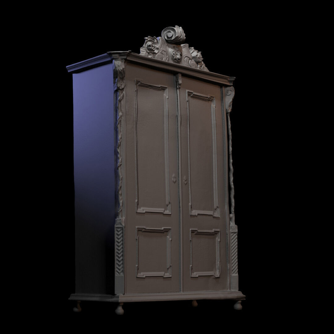 Furniture 037 wooden closet 3D print model_5