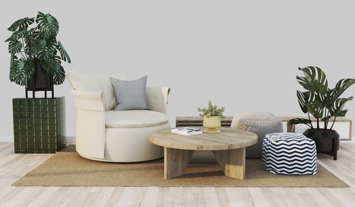 Interior livingroom morden scene 3D model_1