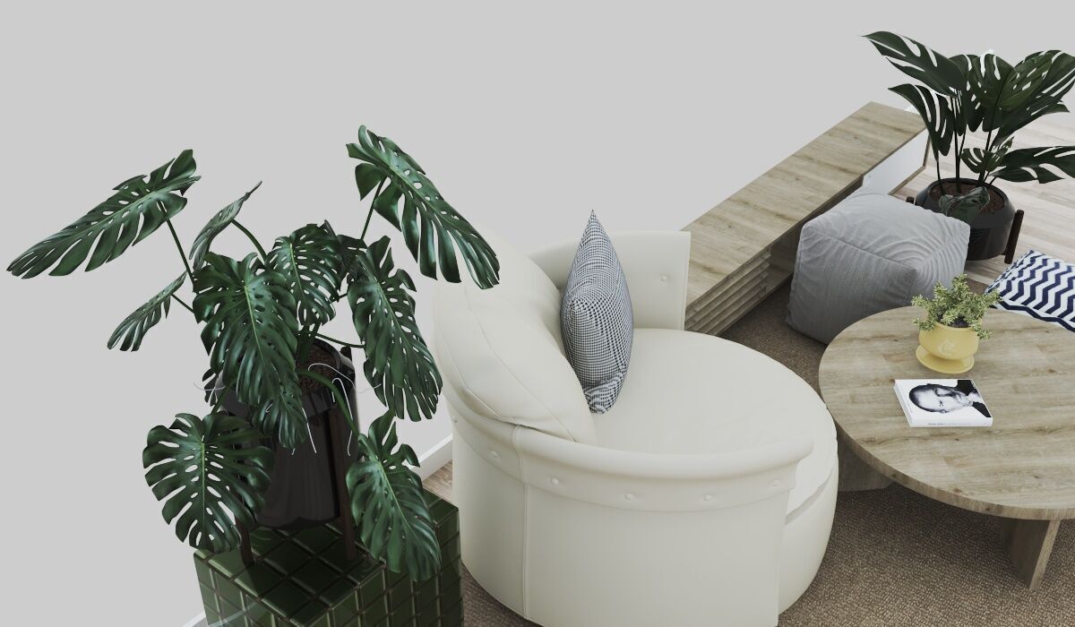 Interior livingroom morden scene 3D model_7