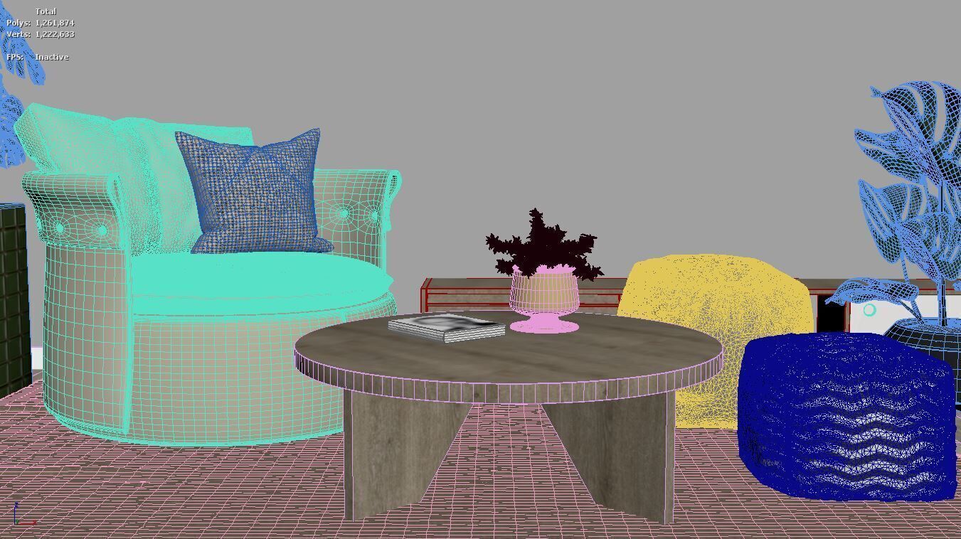 Interior livingroom morden scene 3D model_8