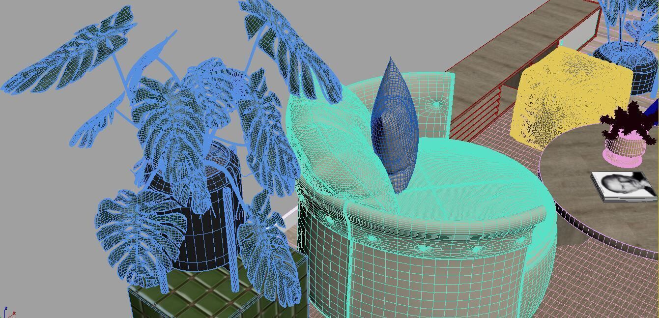 Interior livingroom morden scene 3D model_9