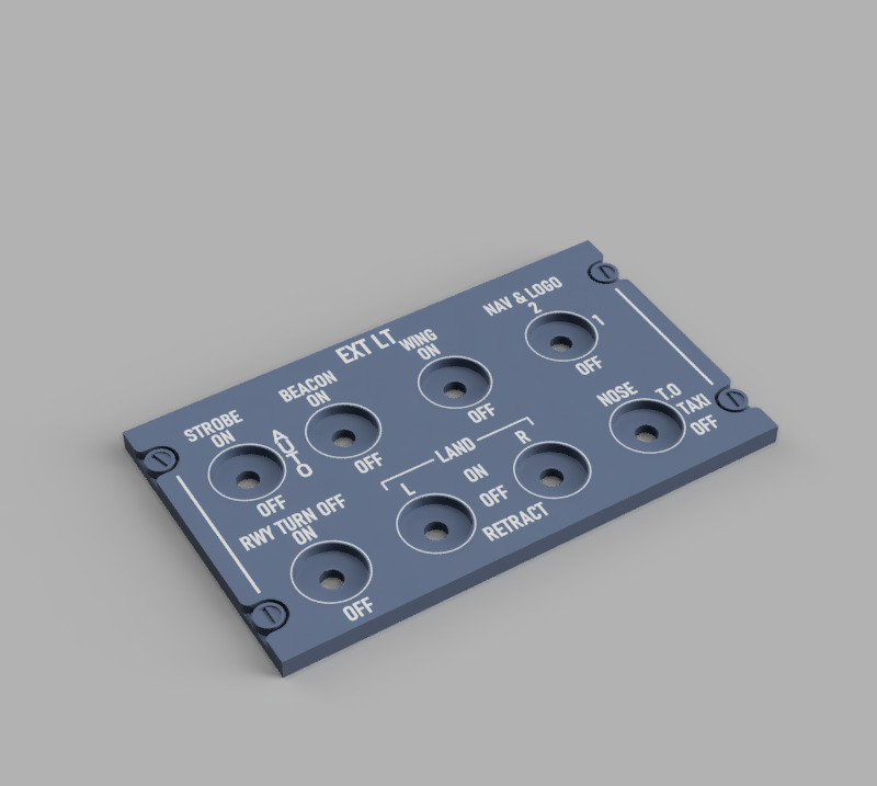 A320 Overhead light panel 3D print model_1