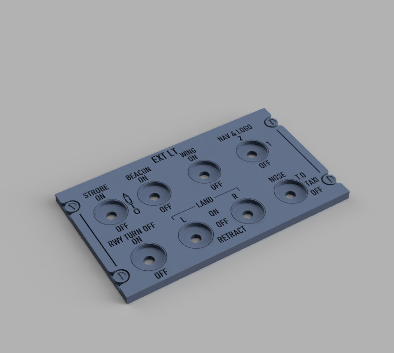 A320 Overhead light panel 3D print model_2