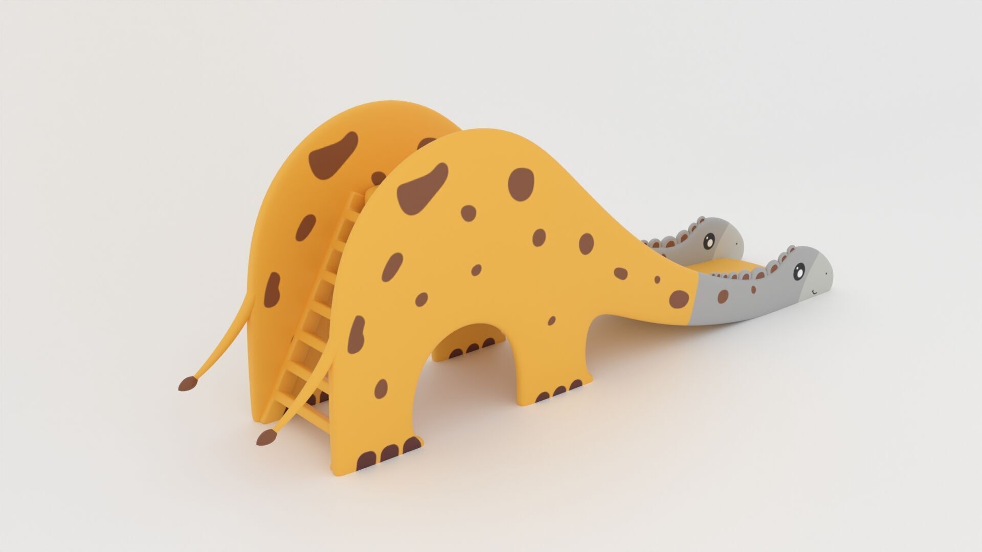 Dinosaur playground climber Low-poly 3D model Low-poly 3D model_1