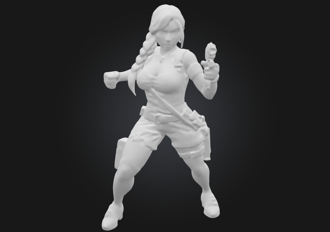 Lara Croft  Highly Detailed 3D Printable Collectible Figurine 3D print model_7