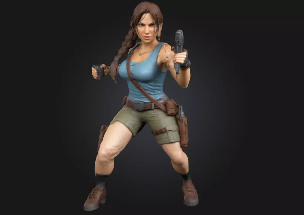 Lara Croft  Highly Detailed 3D Printable Collectible Figurine 3D print model_0