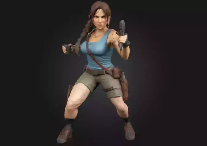Lara Croft  Highly Detailed 3D Printable Collectible Figurine