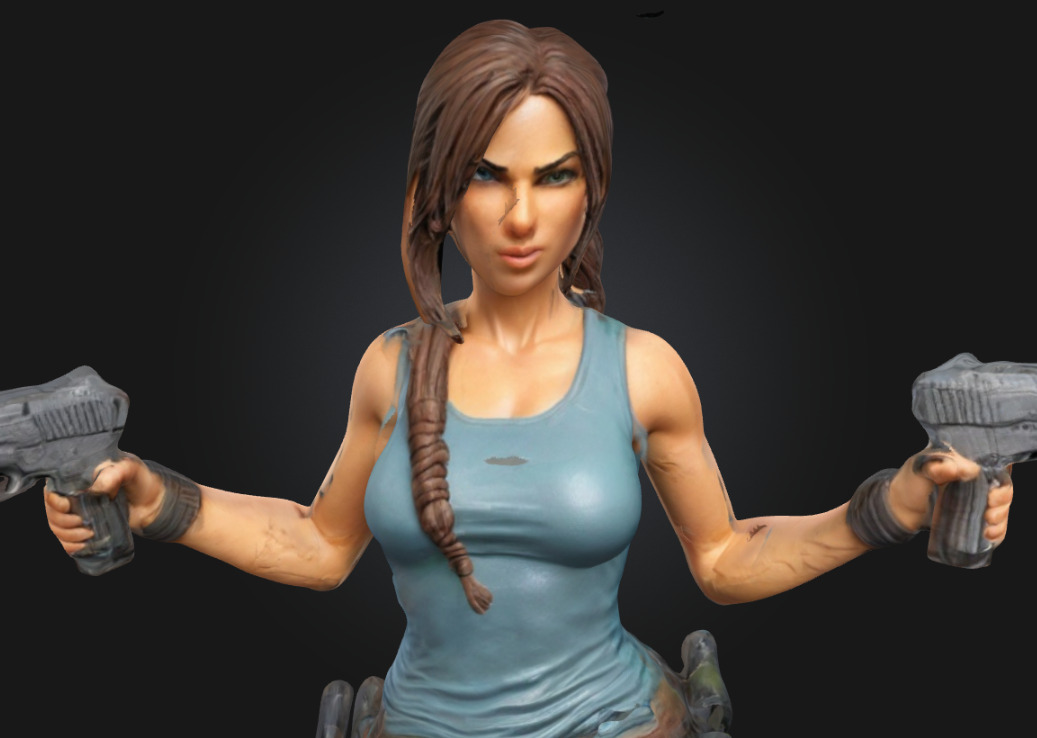 Lara Croft Highly Detailed 3D Printable Collectible 3D print model_4