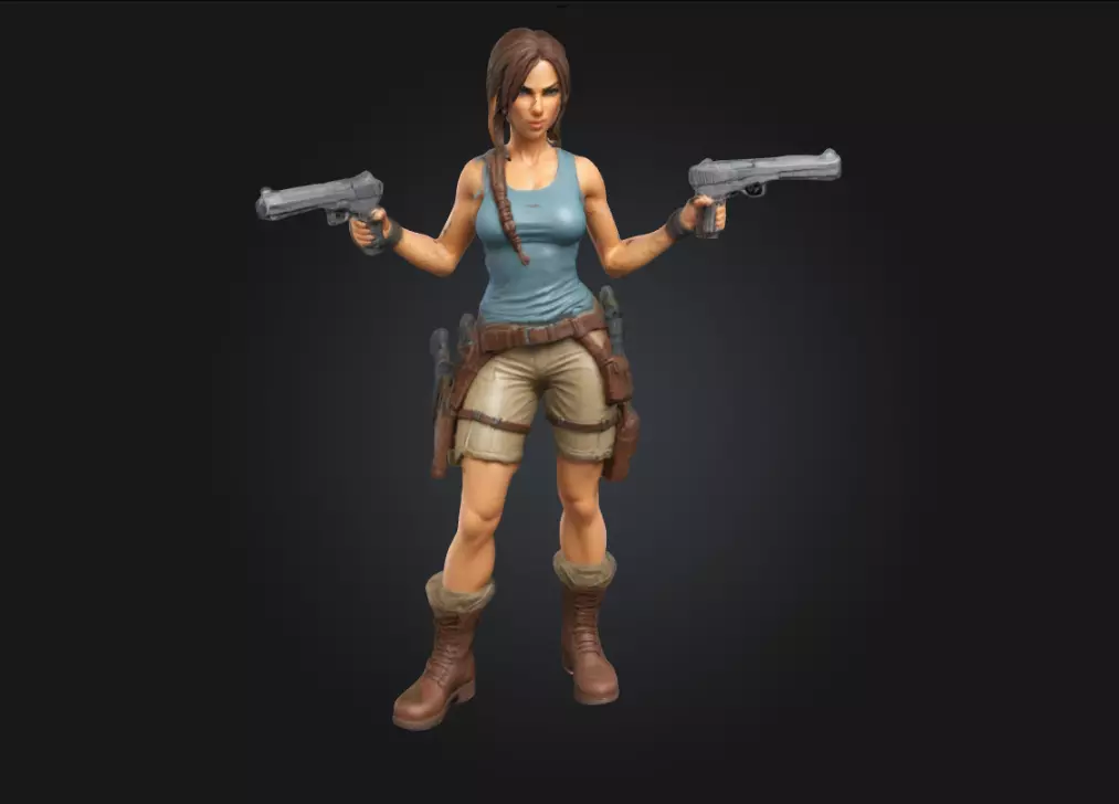 Lara Croft Highly Detailed 3D Printable Collectible 3D print model_0
