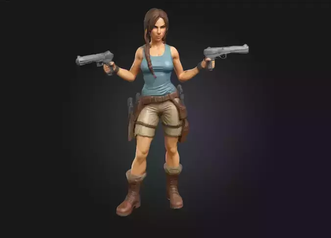 Lara Croft Highly Detailed 3D Printable Collectible