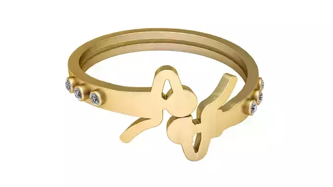 MEN AND WOMEN SALUTE DESIGN RING 3D PRINTABLE MODEL