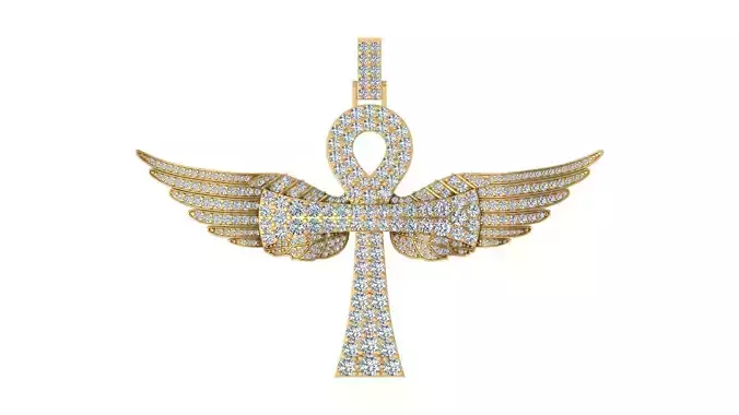 Majestic Winged Ankh Pendant