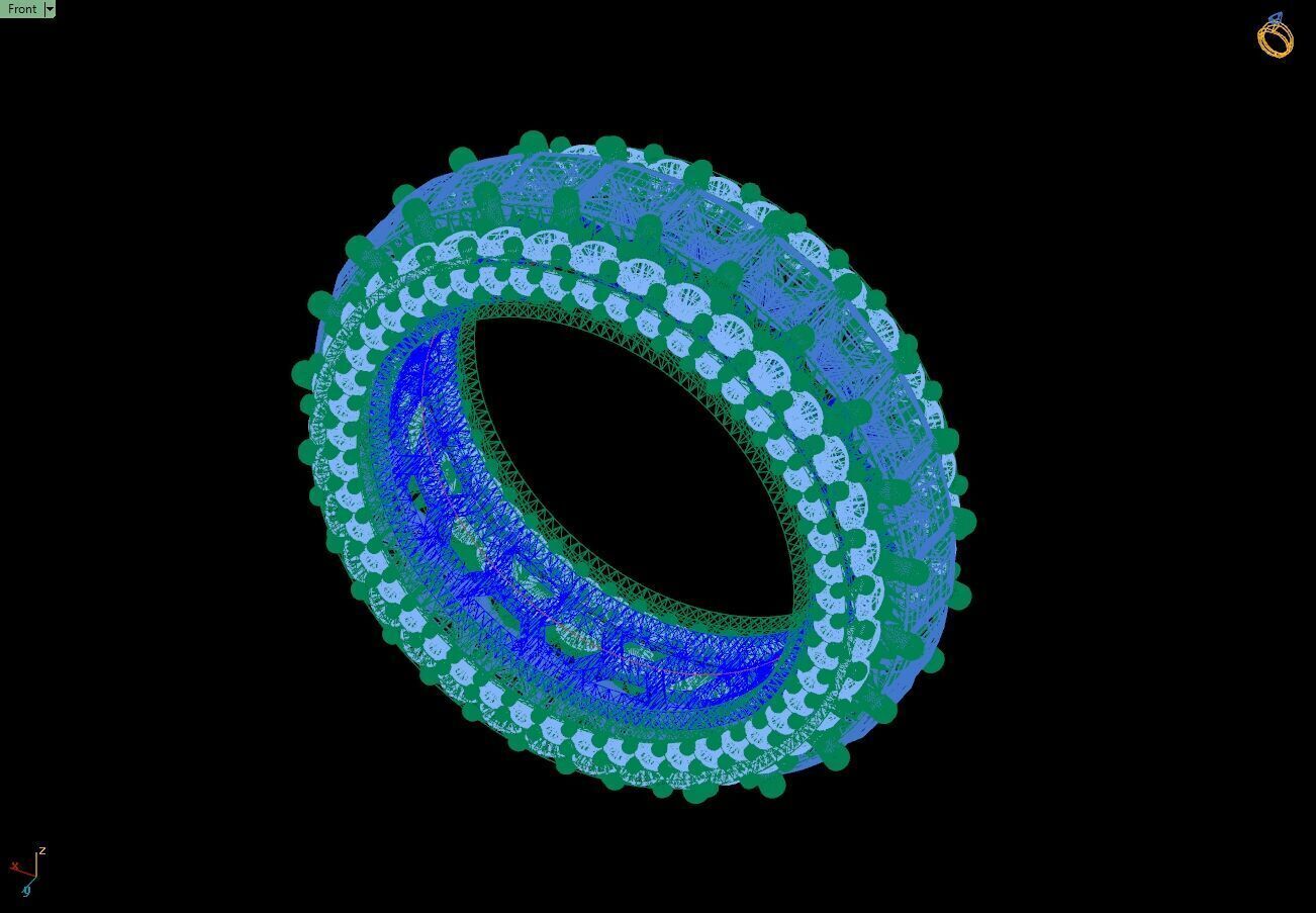 Custom Princess Diamond Band - Eternity Diamond Ring 3D print model_14