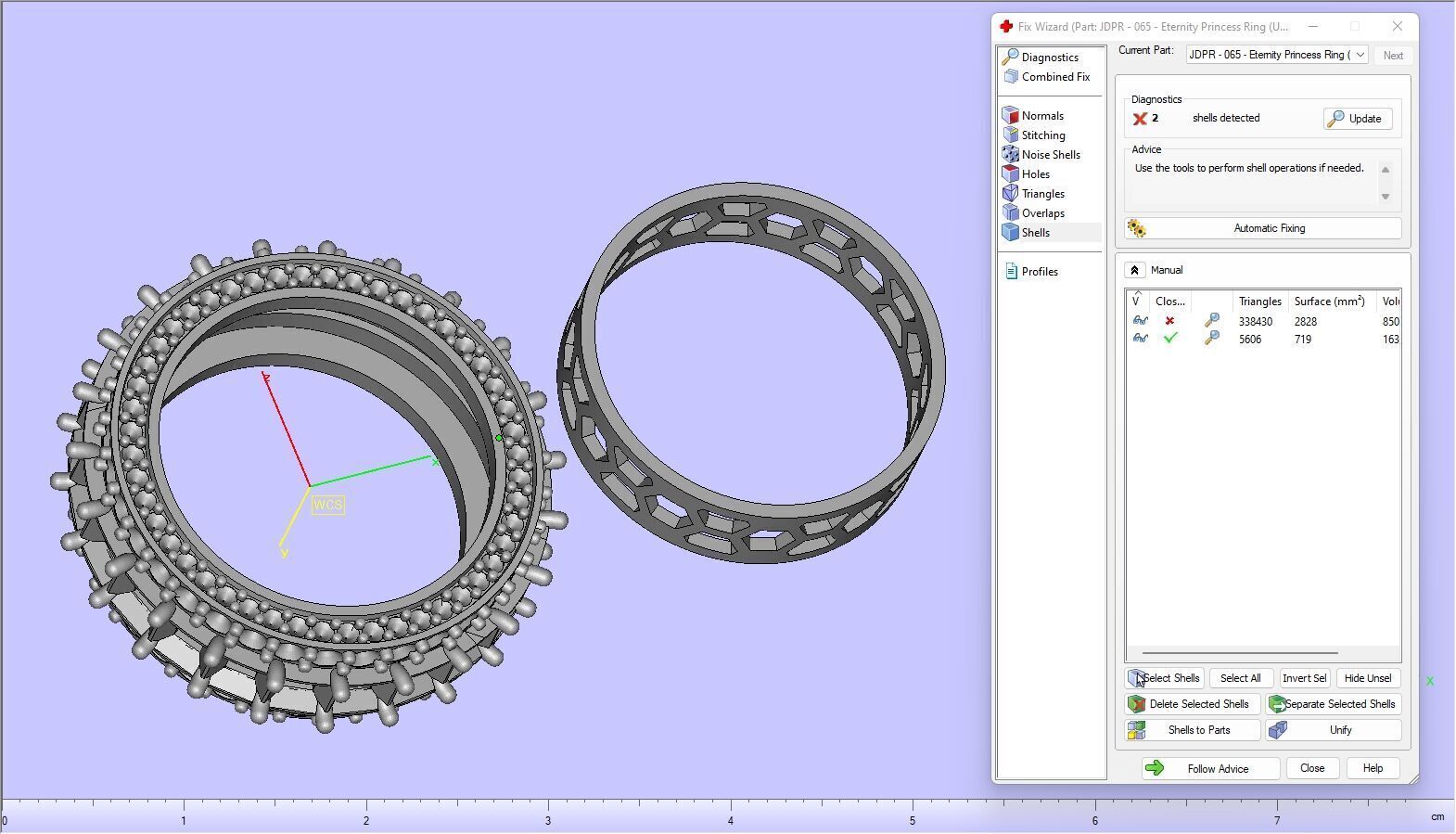 Custom Princess Diamond Band - Eternity Diamond Ring 3D print model_19