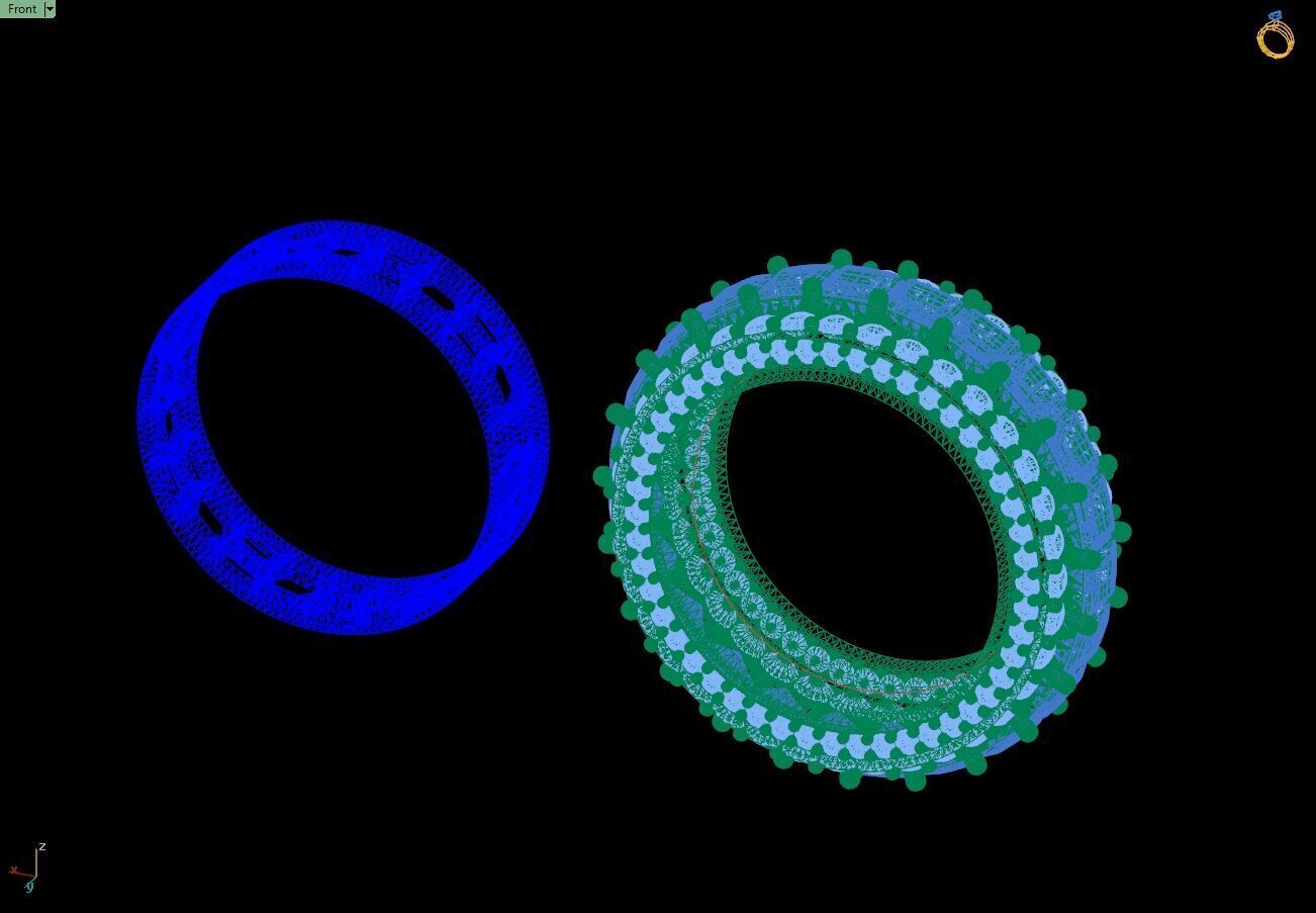 Custom Princess Diamond Band - Eternity Diamond Ring 3D print model_16