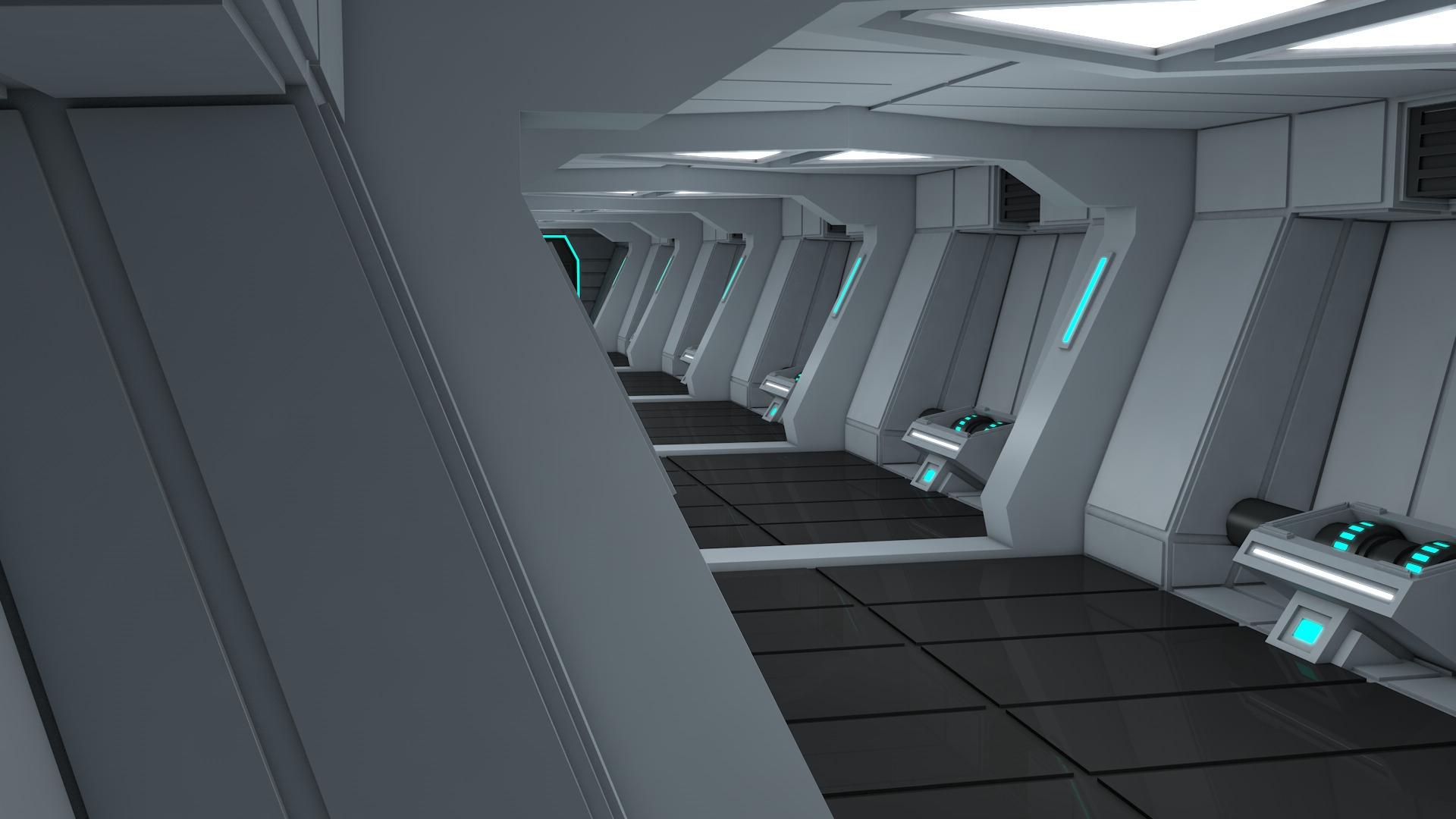Futuristic Interior 3D model_7