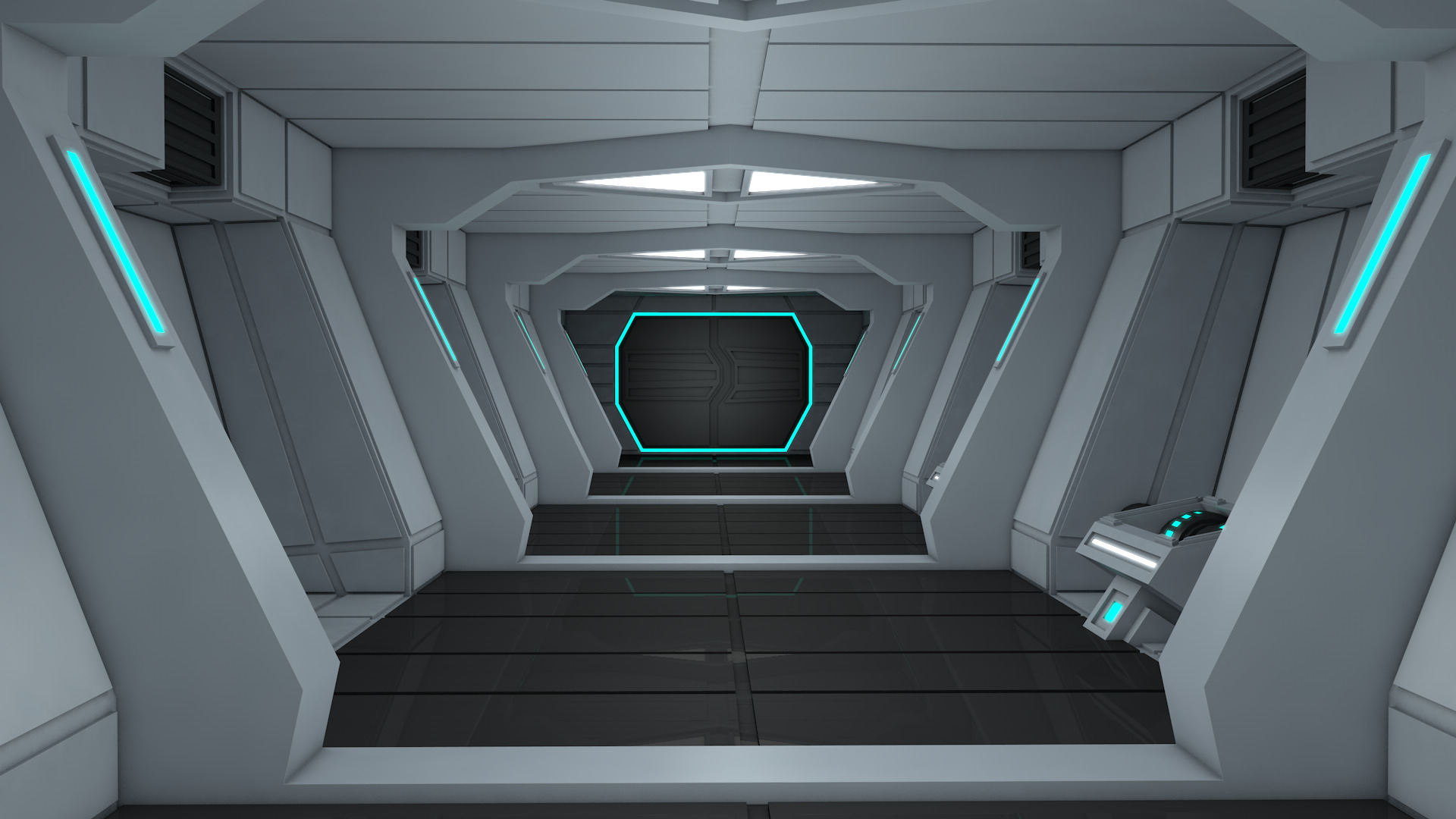 Futuristic Interior 3D model_1