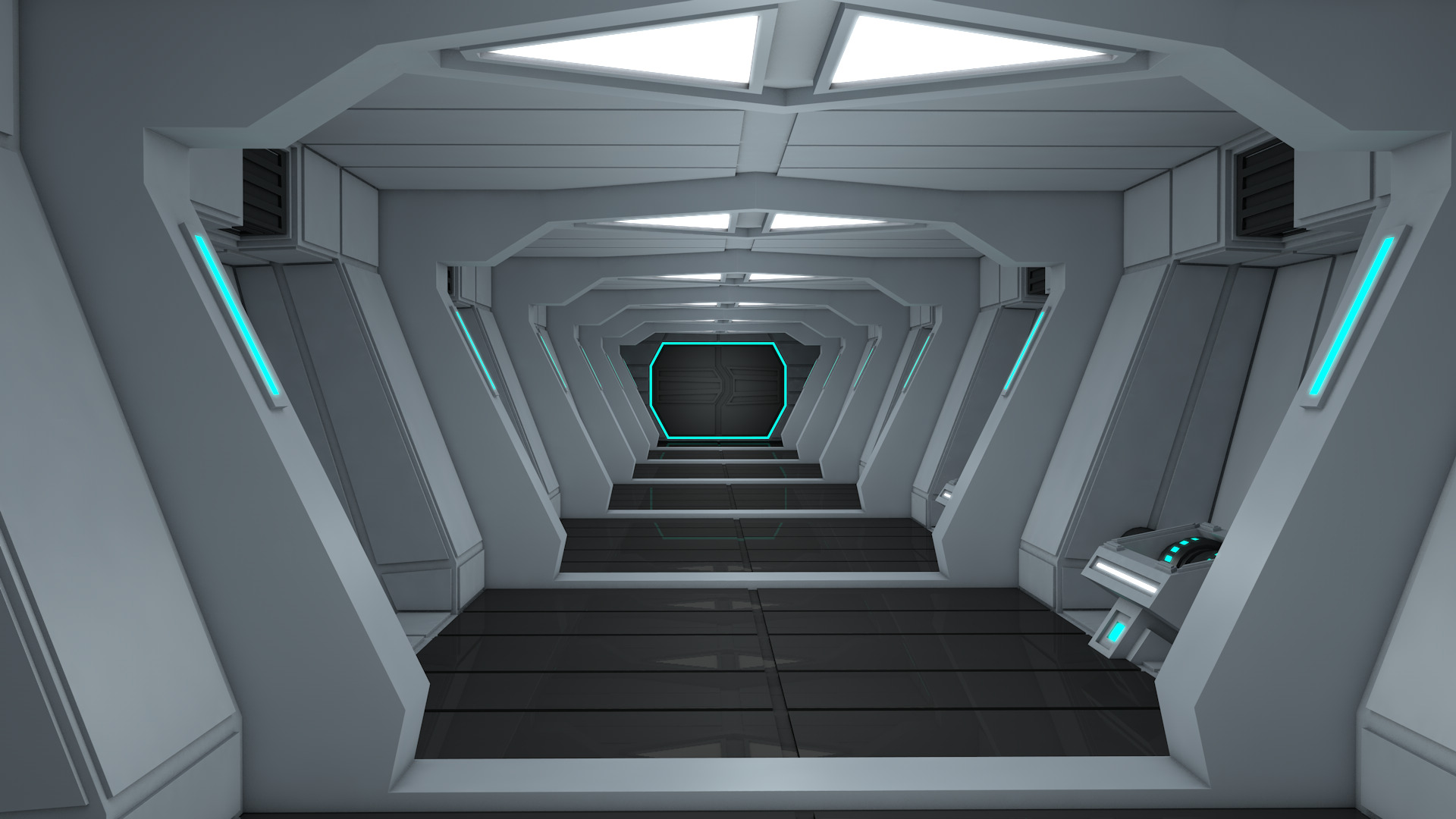Futuristic Interior 3D model_2