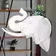 Elephant head wall mount planter STL