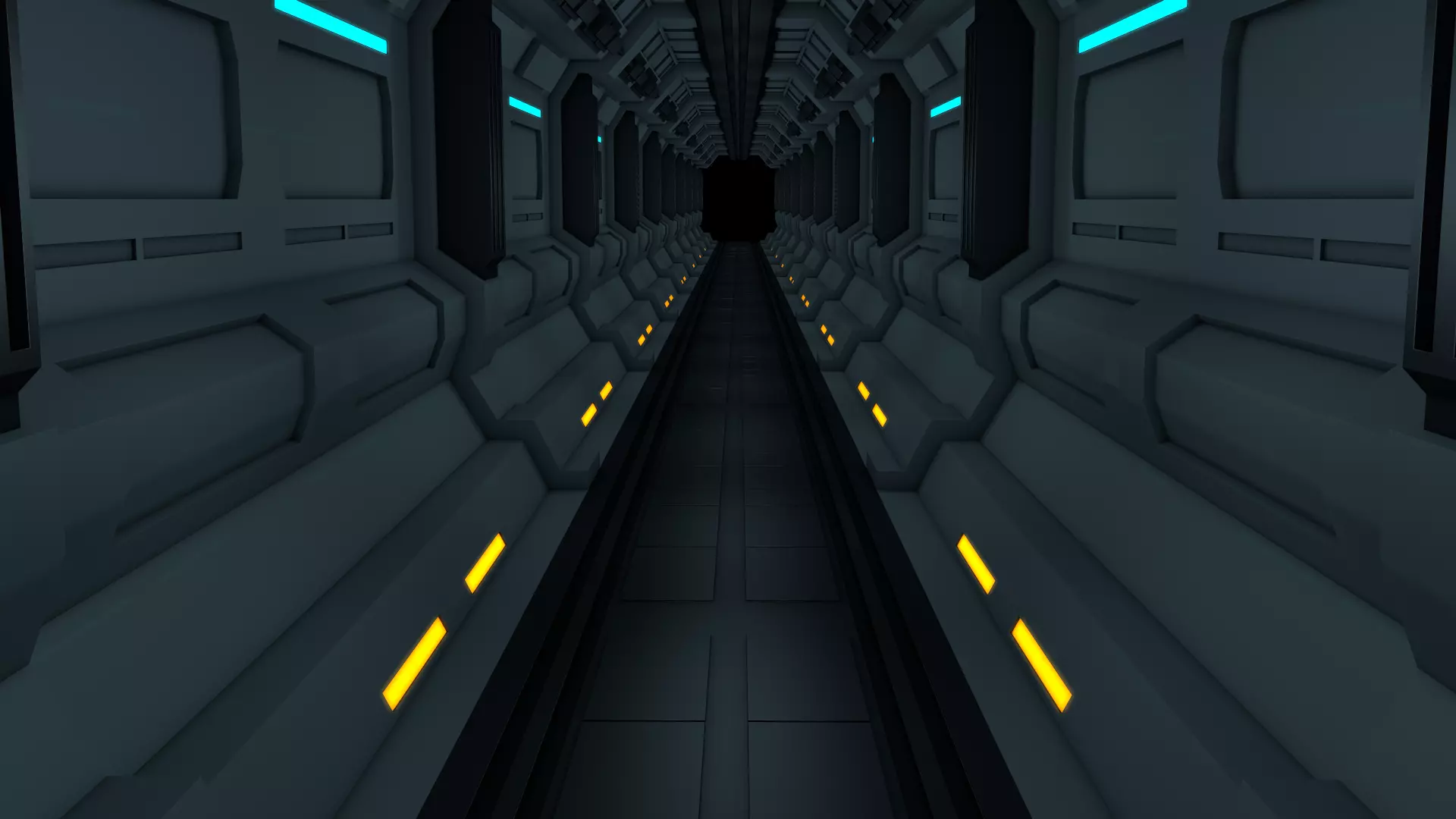 Sci Fi Tunnel Low-poly 3D model