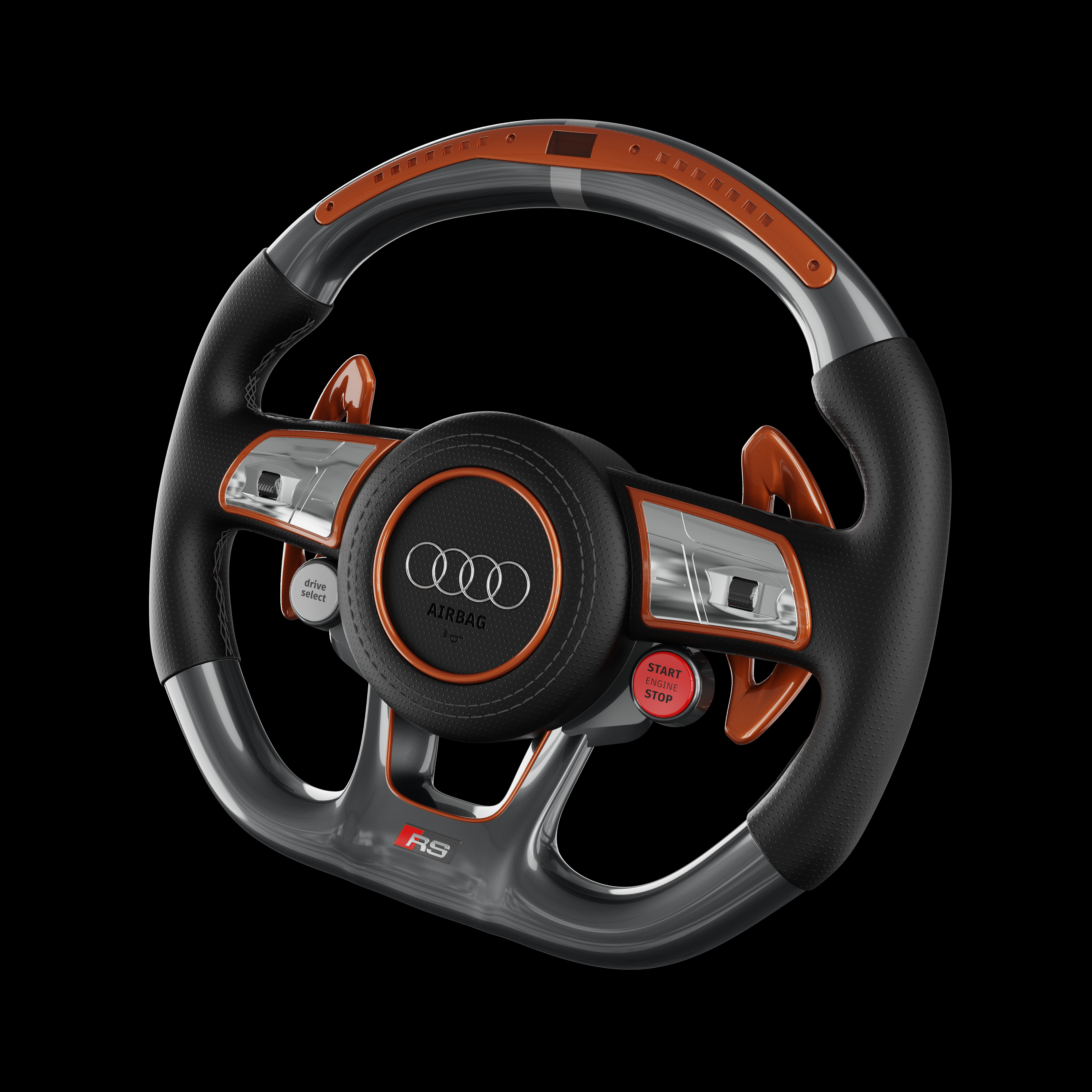 AUDI A3 STEERING WHEEL  Low-poly 3D model_2