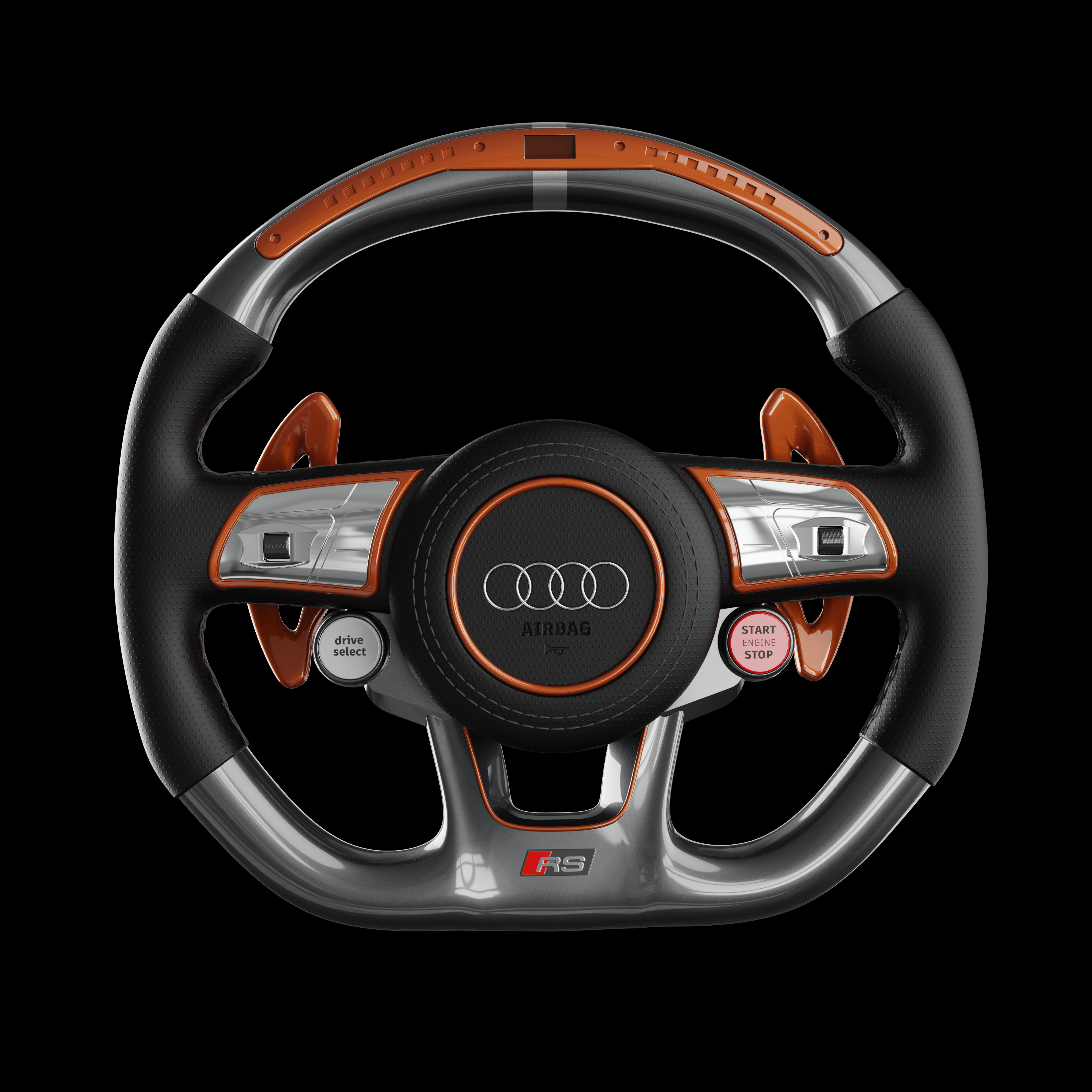 AUDI A3 STEERING WHEEL  Low-poly 3D model_1