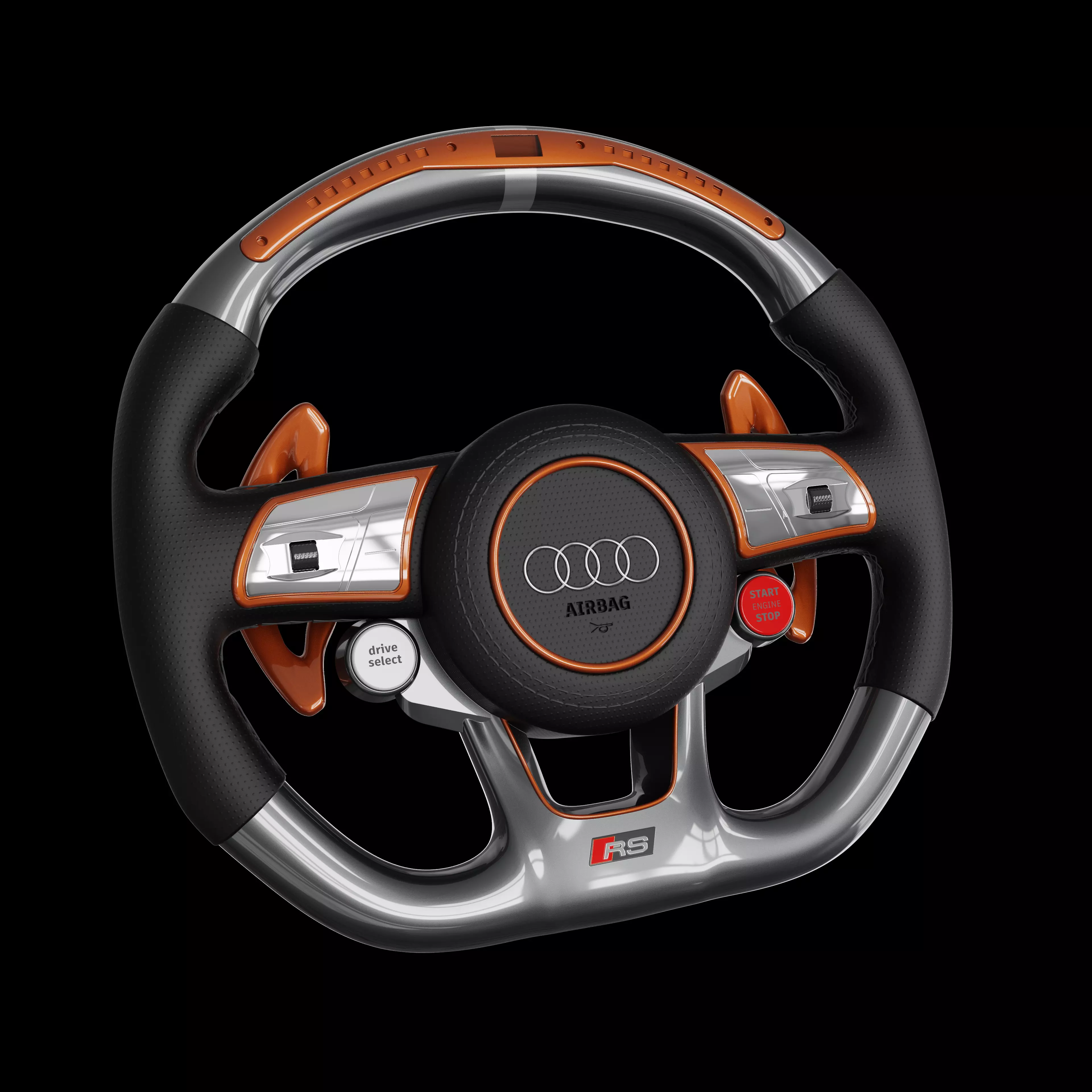 AUDI A3 STEERING WHEEL  Low-poly 3D model_0