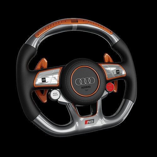 AUDI A3 STEERING WHEEL  Low-poly 3D model