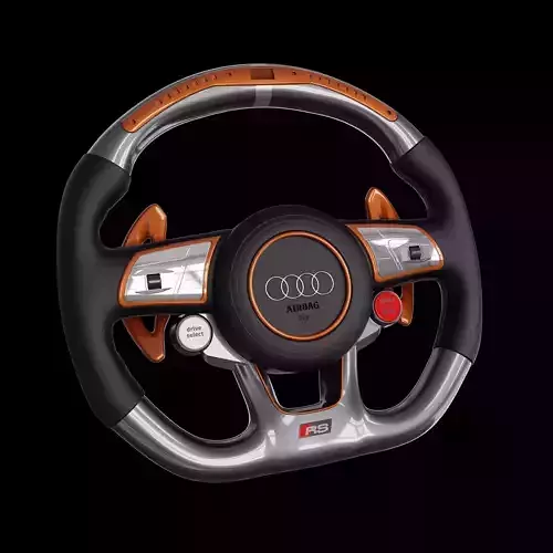 AUDI A3 STEERING WHEEL  Low-poly 3D model