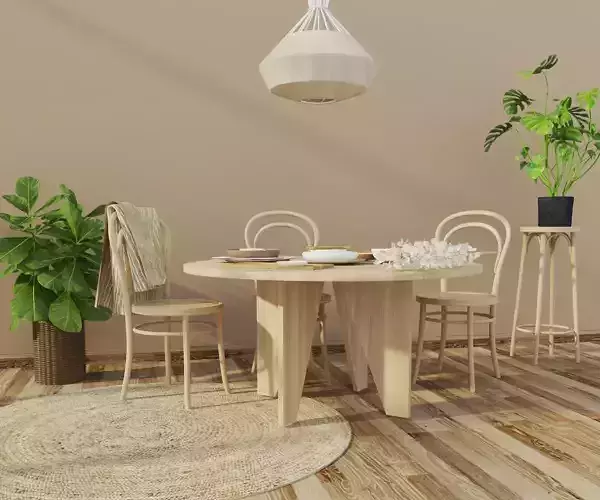 Interior dining room and decor table 