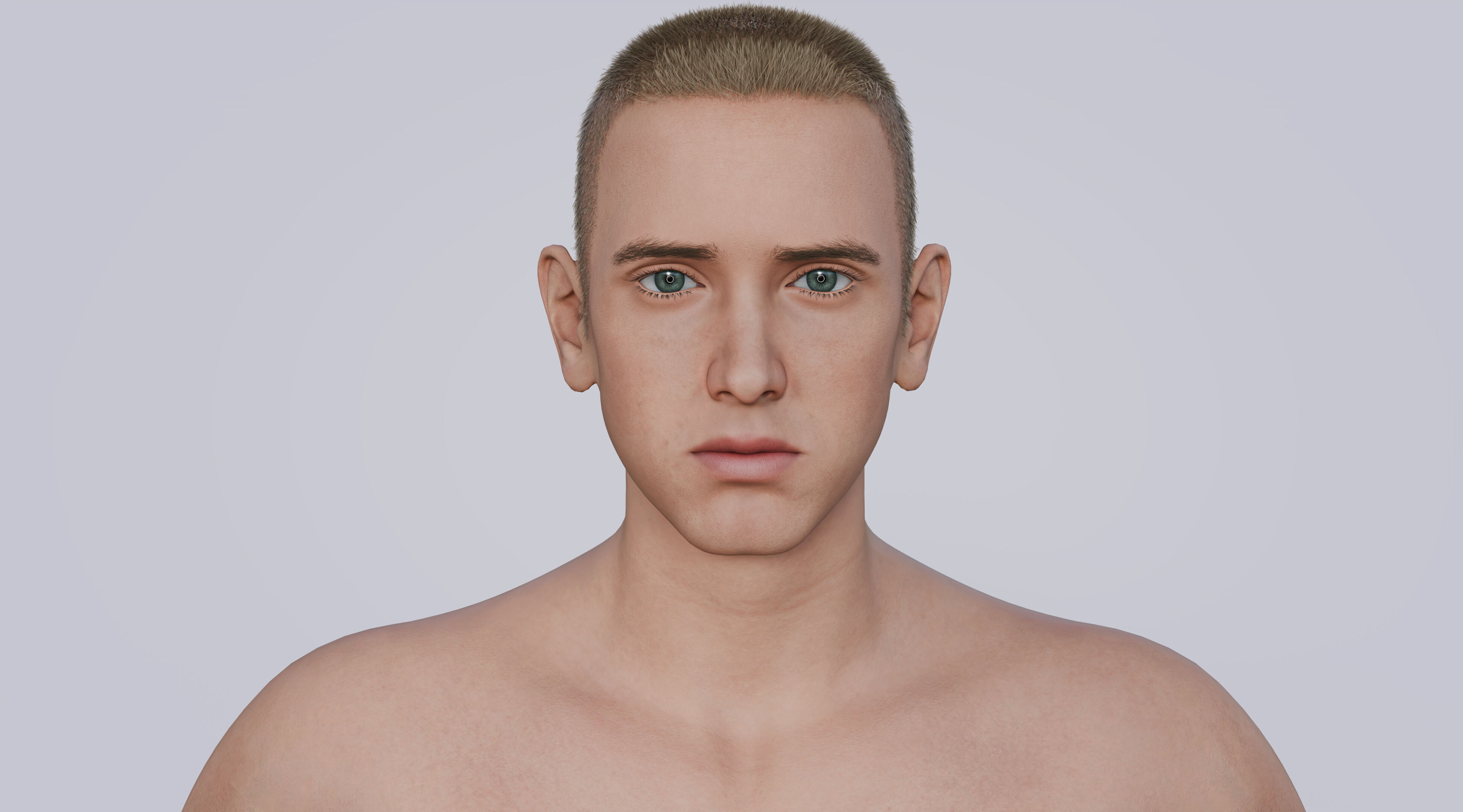 3D model Eminem - American Singer Rapper Actor - Blonde Buzz Cut Hair ...