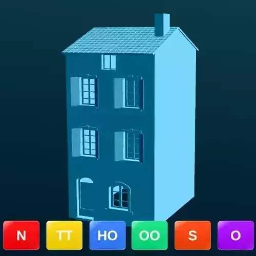 Charming Tall Narrow Village House with Window Shutters