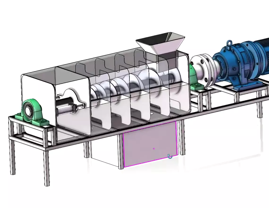 Screw Dewatering Machine 3D model_3