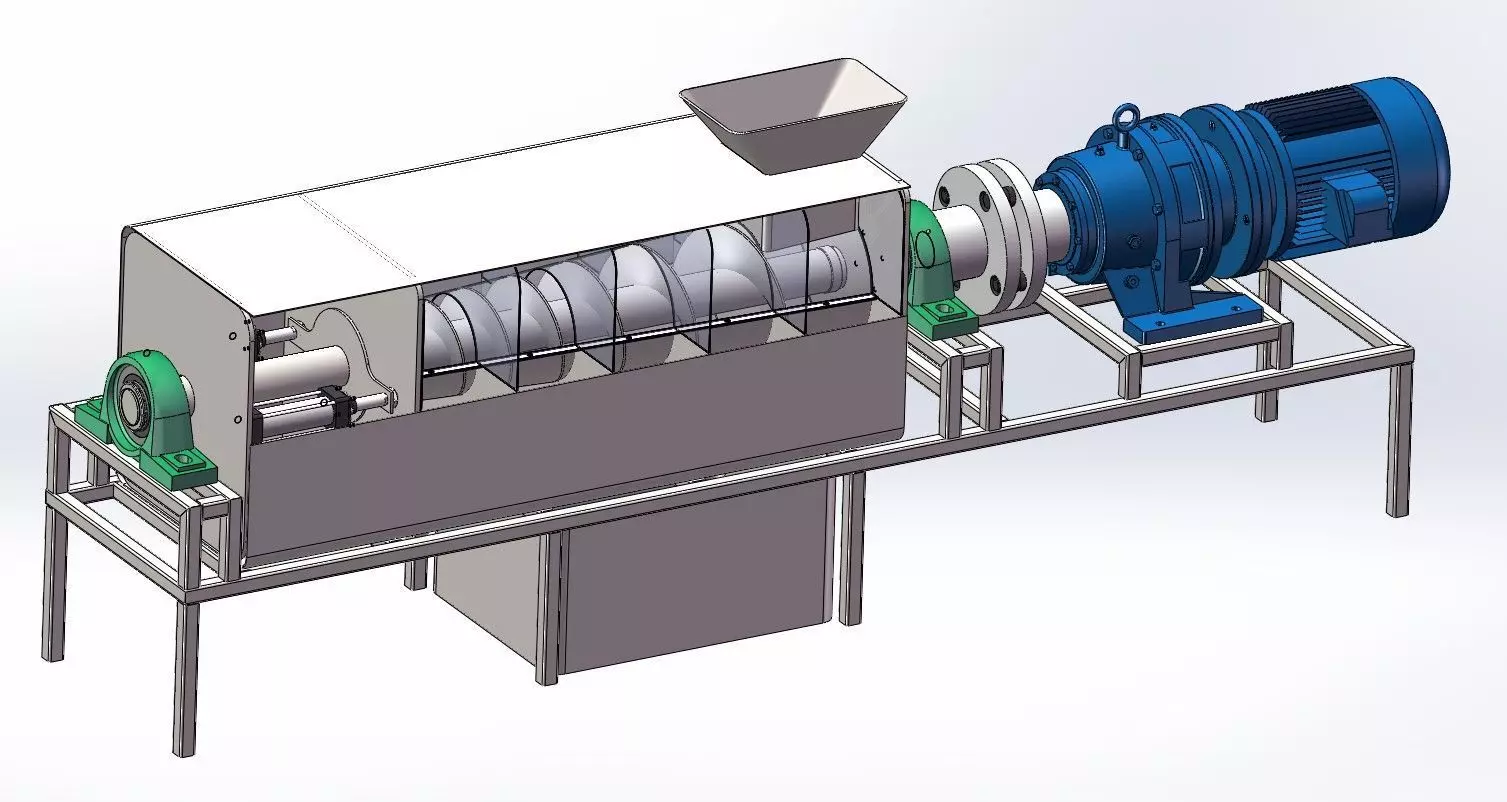 Screw Dewatering Machine 3D model_1